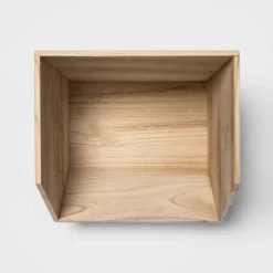 Stackable Wood Kids' Storage Bin Light Brown - Pillowfort™ -Children Peripherals GUEST 450fefdb 7a08 4793 857e b92a548f6b19