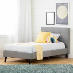 Twin Fusion Complete Upholstered Bed Medium Gray - South Shore 9 Twin Fusion Complete Upholstered Bed Medium Gray - South Shore -Children Peripherals GUEST 455bf9a2 24b7 4c87 8eda 97ac668d09e1