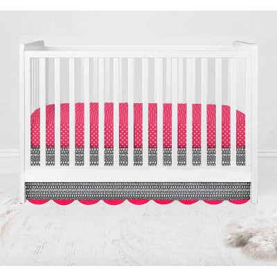 Bacati - Owls In The Woods Pink Fuschia Gray 10 Pc Crib Bedding Set With Long Rail Guard Cover 7 Bacati - Owls In The Woods Pink Fuschia Gray 10 Pc Crib Bedding Set With Long Rail Guard Cover - Image 7
