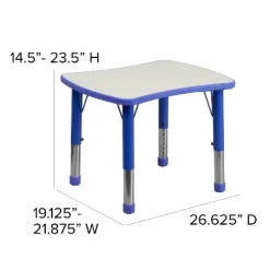 Flash Furniture 21.875"W X 26.625"L Rectangular Plastic Height Adjustable Activity Table -Children Peripherals GUEST 46c6a5ce 072d 42e5 817d 427bf2993bc0