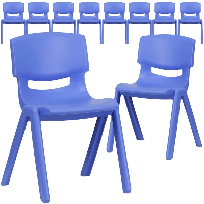 Flash Furniture 10 Pack Plastic Stackable School Chair With 13.25" Seat Height 1 Flash Furniture 10 Pack Plastic Stackable School Chair With 13.25" Seat Height
