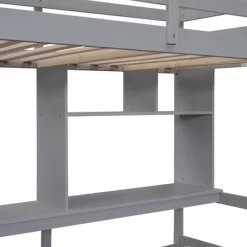 Twin Over Full Bunk Bed With Storage Stairs, Desk, Shelves And Hanger - ModernLuxe -Children Peripherals GUEST 47e04210 6905 4736 940d 959f4d419361