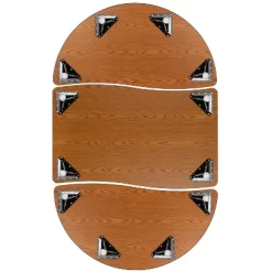 Flash Furniture 3 Piece 76" Oval Wave Flexible Grey Thermal Laminate Activity Table Set - Standard Height Adjustable Legs -Children Peripherals GUEST 4870f193 65bf 417f b8f0 d0fc64ad1583