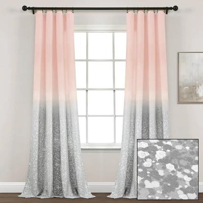 52"x84" Set Of 2 Glitter Ombre Metallic Print Window Curtain Panels - Lush Décor 7 52"x84" Set Of 2 Glitter Ombre Metallic Print Window Curtain Panels - Lush Décor - Image 7