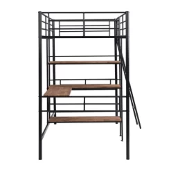 Twin Size Metal Loft Bed With Built-in Desk And Shelves - ModernLuxe 15 Twin Size Metal Loft Bed With Built-in Desk And Shelves - ModernLuxe -Children Peripherals GUEST 4ad8d1fb 766e 4d0f 8e55 01170f349acd