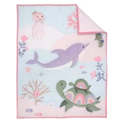 Lambs & Ivy Sea Dreams 3-Piece Dolphin/Turtle Nautical Baby Crib Bedding Set -Children Peripherals GUEST 4b4a6898 108d 4e86 8451 41dfc6bb05b9