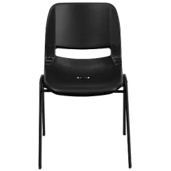 Emma And Oliver Kid's Black Ergonomic Shell Stack Chair - Black Frame And 14"H Seat -Children Peripherals GUEST 4e05c9e8 de4e 4f0e a235 f89028aeb9aa