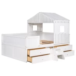 Full Size House Low Loft Bed With Four Drawers-ModernLuxe -Children Peripherals GUEST 4f082fc9 b454 4489 bb7a 27cae92cdca0