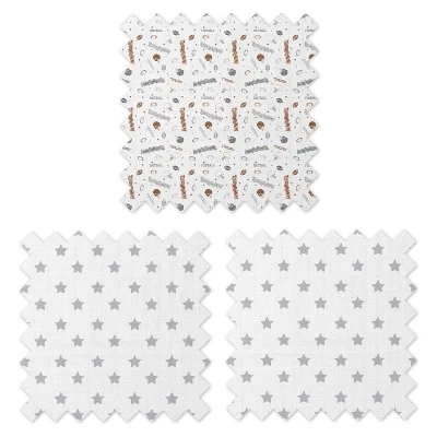 Bacati - Football Brown/Gray Muslin Swaddling Blankets Set Of 4 4 Bacati - Football Brown/Gray Muslin Swaddling Blankets Set Of 4 - Image 4