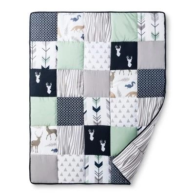 Sweet Jojo Designs Crib Bedding Set - Navy & Mint Woodsy - 11pc 1 Sweet Jojo Designs Crib Bedding Set - Navy & Mint Woodsy - 11pc