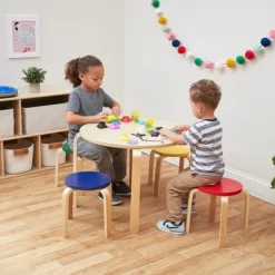 ECR4Kids Bentwood Stacking Stools For Kids, Playroom/Daycare Flexible Seating, 12" Height, 6-Piece -Children Peripherals GUEST 525f6228 e07a 4d97 860f 9d1978801d7f