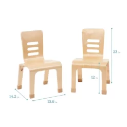 ECR4Kids Bentwood Chairs, Stackable School Chairs, Assembled, 2-Pack - Natural