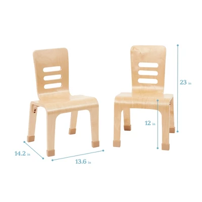 ECR4Kids Bentwood Chairs, Stackable School Chairs, Assembled, 2-Pack - Natural 1 ECR4Kids Bentwood Chairs, Stackable School Chairs, Assembled, 2-Pack - Natural
