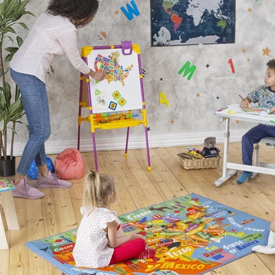 KC CUBS Boy & Girl Kids USA United States Map Educational Learning & Fun Game Play Area Non Slip Nursery Bedroom Classroom Rug Carpet 1 KC CUBS Boy & Girl Kids USA United States Map Educational Learning & Fun Game Play Area Non Slip Nursery Bedroom Classroom Rug Carpet