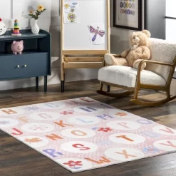 NuLOOM Essi Alphabet Machine Washable Kids Area Rug