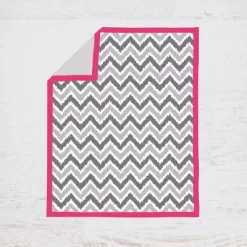 Bacati - Ikat Dots Leopard Pink Grey Girls 3 Pc Crib Set