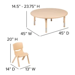 Flash Furniture 45" Round Plastic Height Adjustable Activity Table Set With 4 Chairs 12 Flash Furniture 45" Round Plastic Height Adjustable Activity Table Set With 4 Chairs -Children Peripherals GUEST 5bde440d 599a 4c96 acf1 f2e4c312f711