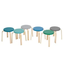 ECR4Kids Bentwood Stacking Stools For Kids, Playroom/Daycare Flexible Seating, 12" Height, 6-Piece -Children Peripherals GUEST 5cc2c6eb 9b12 49ea ba2f 73bbb365c793
