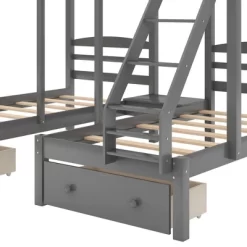 Full Over Twin & Twin Bunk Bed, Gray - ModernLuxe -Children Peripherals GUEST 5ed0ba04 f35b 4530 9ae5 5d4bc1becf89