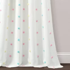 42"x84" Kids' Rainbow Tufted Dot Single Window Curtain Panel - Lush Décor -Children Peripherals GUEST 6057f04e 0ec0 4efb 81c5 b9d41c24ecf3