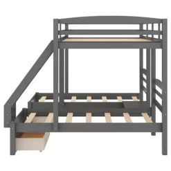 Full Over Twin & Twin Bunk Bed, Gray - ModernLuxe -Children Peripherals GUEST 6270b07f 33ee 4eb7 8c36 2fadcd7bd6ff
