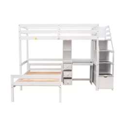 Twin Size Loft Bed With Separate Bed, Staircase For Storage, Desk, Shelves And Drawers - ModernLuxe 15 Twin Size Loft Bed With Separate Bed, Staircase For Storage, Desk, Shelves And Drawers - ModernLuxe -Children Peripherals GUEST 62a136a8 57d3 4c10 b366 e6538bbe3d25