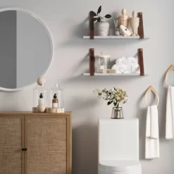 Brandon Vintage Matte Faux Marble Wall Shelf Brown - Nathan James -Children Peripherals GUEST 6316bf1a 7063 498f ba57 25f1bfe98a71