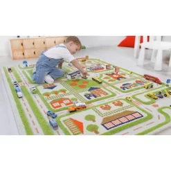 52.5"x71" Traffic Green 3D Play Rug - IVI -Children Peripherals GUEST 638c9143 3885 422c 91a8 3b21e1fdad7e