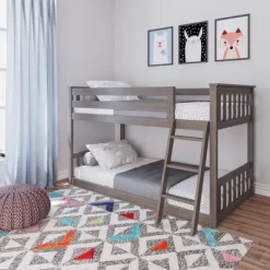 Max & Lily Twin Over Twin Low Bunk Bed