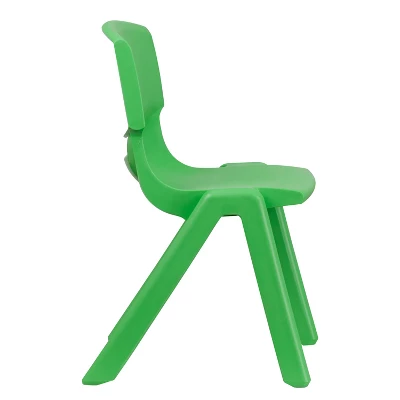 Flash Furniture 2 Pack Green Plastic Stackable School Chair With 15.5" Seat Height 7 Flash Furniture 2 Pack Green Plastic Stackable School Chair With 15.5" Seat Height - Image 7