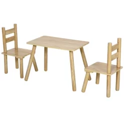 Qaba Kids Wooden Table And Chair Activity Set For Arts, Crafts, Dinning, And Reading For Toddlers Age 2 To 5 -Children Peripherals GUEST 670fe6e6 157b 4bfe b843 bc2c2e511daa