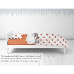 Bacati - Playful Fox Orange Gray 4 Pc Toddler Bedding Set 7 Bacati - Playful Fox Orange Gray 4 Pc Toddler Bedding Set -Children Peripherals GUEST 67550512 45c8 4a29 85e0 74cea403b2e2
