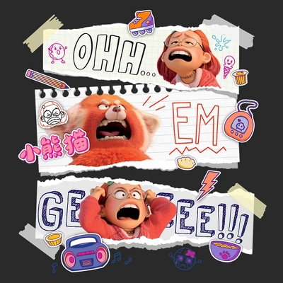 Men's Turning Red Ohh Em Gee Paper Notes T-Shirt 1 Men's Turning Red Ohh Em Gee Paper Notes T-Shirt