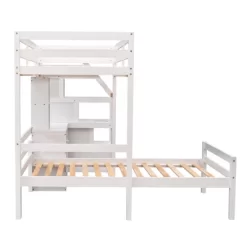 Twin Size Loft Bed With Separate Bed, Staircase For Storage, Desk, Shelves And Drawers - ModernLuxe 17 Twin Size Loft Bed With Separate Bed, Staircase For Storage, Desk, Shelves And Drawers - ModernLuxe -Children Peripherals GUEST 6a4be7d3 b471 4d2b 9e76 2701e3450443