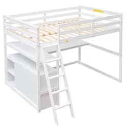 Full Size Loft Bed With Desk, Shelf And Two Built-in Drawers - ModernLuxe 14 Full Size Loft Bed With Desk, Shelf And Two Built-in Drawers - ModernLuxe -Children Peripherals GUEST 6b4c7320 6e29 452d 89aa d26f7cf01736