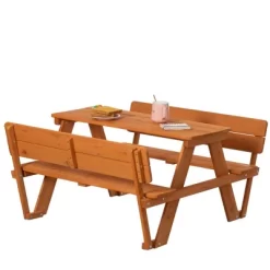 Gardenised Wooden Kids Picnic Table Bench With Backrest, Outdoor Children's Backyard Table, Crafting, Dining, And Playtime Patio Table 15 Gardenised Wooden Kids Picnic Table Bench With Backrest, Outdoor Children's Backyard Table, Crafting, Dining, And Playtime Patio Table -Children Peripherals GUEST 6c2ea083 0914 4569 90f0 0baa2ca3abdc
