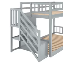 Twin Over Twin Bunk Bed With Storage Ladder - ModernLuxe -Children Peripherals GUEST 6cb7443b 8cbc 4f38 96e7 c8c70bab0761