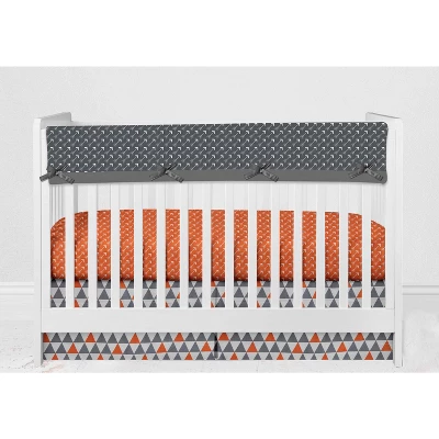 Bacati - Playful Fox Orange Gray 6 Pc Crib Bedding Set With Long Rail Guard Cover 9 Bacati - Playful Fox Orange Gray 6 Pc Crib Bedding Set With Long Rail Guard Cover - Image 9