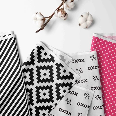 Bacati - Love Black Fuschia 3 Pc Crib Bedding Set 1 Bacati - Love Black Fuschia 3 Pc Crib Bedding Set