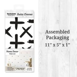 Black Watercolor Swiss Crosses Wall Decor - Decalcomania