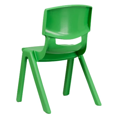 Flash Furniture 2 Pack Green Plastic Stackable School Chair With 15.5" Seat Height 6 Flash Furniture 2 Pack Green Plastic Stackable School Chair With 15.5" Seat Height - Image 6