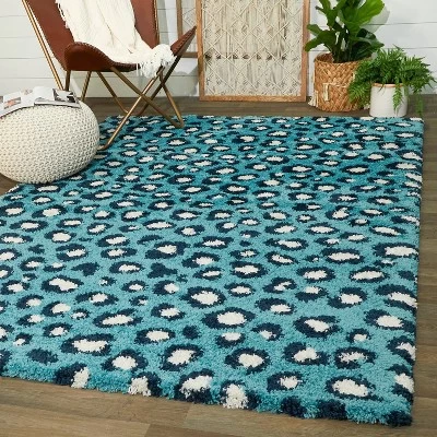 Alma Leopard Print Shag Kids' Rug - Balta Rugs 1 Alma Leopard Print Shag Kids' Rug - Balta Rugs
