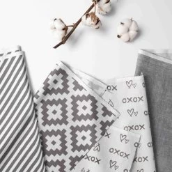 Bacati - Love Aztec Design/Print Gray/Silver 6 Pc Crib Bedding Set With Long Rail Guard Cover