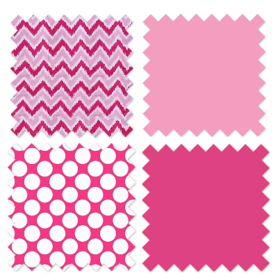 Bacati - MixNMatch Pink Chevron Dots 3 Pc Toddler Sheet Set 6 Bacati - MixNMatch Pink Chevron Dots 3 Pc Toddler Sheet Set - Image 6