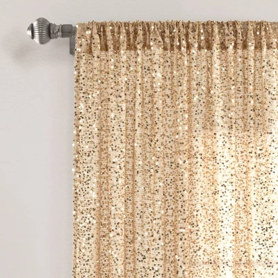 52"x84" Ballgown Glam Sparkle Sequins Window Curtain Panel - Lush Décor 1 52"x84" Ballgown Glam Sparkle Sequins Window Curtain Panel - Lush Décor
