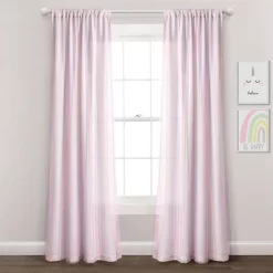 Kids' Rainbow Sheer Rod Pocket With Lining Single Window Curtain Panel Rainbow/White - Lush Décor -Children Peripherals GUEST 73c4d1be 6fe0 4b42 9289 a31ba8242a03