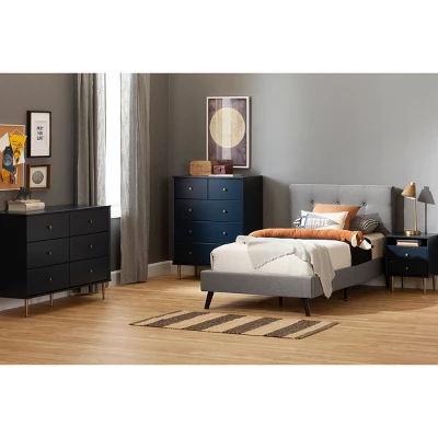 Dylane 2-Drawer Nightstand Navy - South Shore 1 Dylane 2-Drawer Nightstand Navy - South Shore