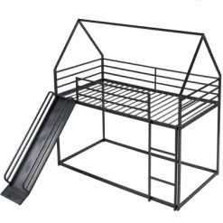 Twin Over Twin House Bunk Bed With Ladder And Slide - ModernLuxe 13 Twin Over Twin House Bunk Bed With Ladder And Slide - ModernLuxe -Children Peripherals GUEST 77611a9f 86b6 4222 80b7 340b21f2dc4c