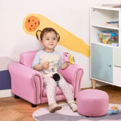 Qaba Kids Sofa Set With Footstool, Upholstered Children Armchair For Kids 18M+, Baby Sofa For Playroom, Bedroom, Nursery Room 8 Qaba Kids Sofa Set With Footstool, Upholstered Children Armchair For Kids 18M+, Baby Sofa For Playroom, Bedroom, Nursery Room -Children Peripherals GUEST 78e0edfb d17c 4782 96ff ca55af361e75