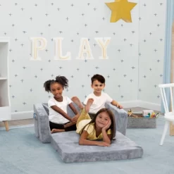 Delta Children Kids' Serta Perfect Sleeper Extra Wide Comfy 2-in-1 Flip Open Convertible Sofa To Lounger - Gray -Children Peripherals GUEST 7aba4dca c024 4d4d b0d7 28e0ca81cf1a